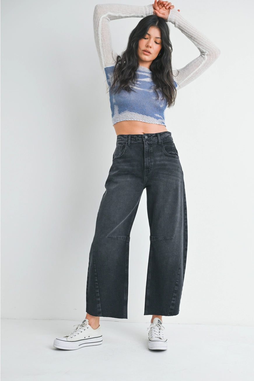 Masie Barrel Jeans- Charcoal
