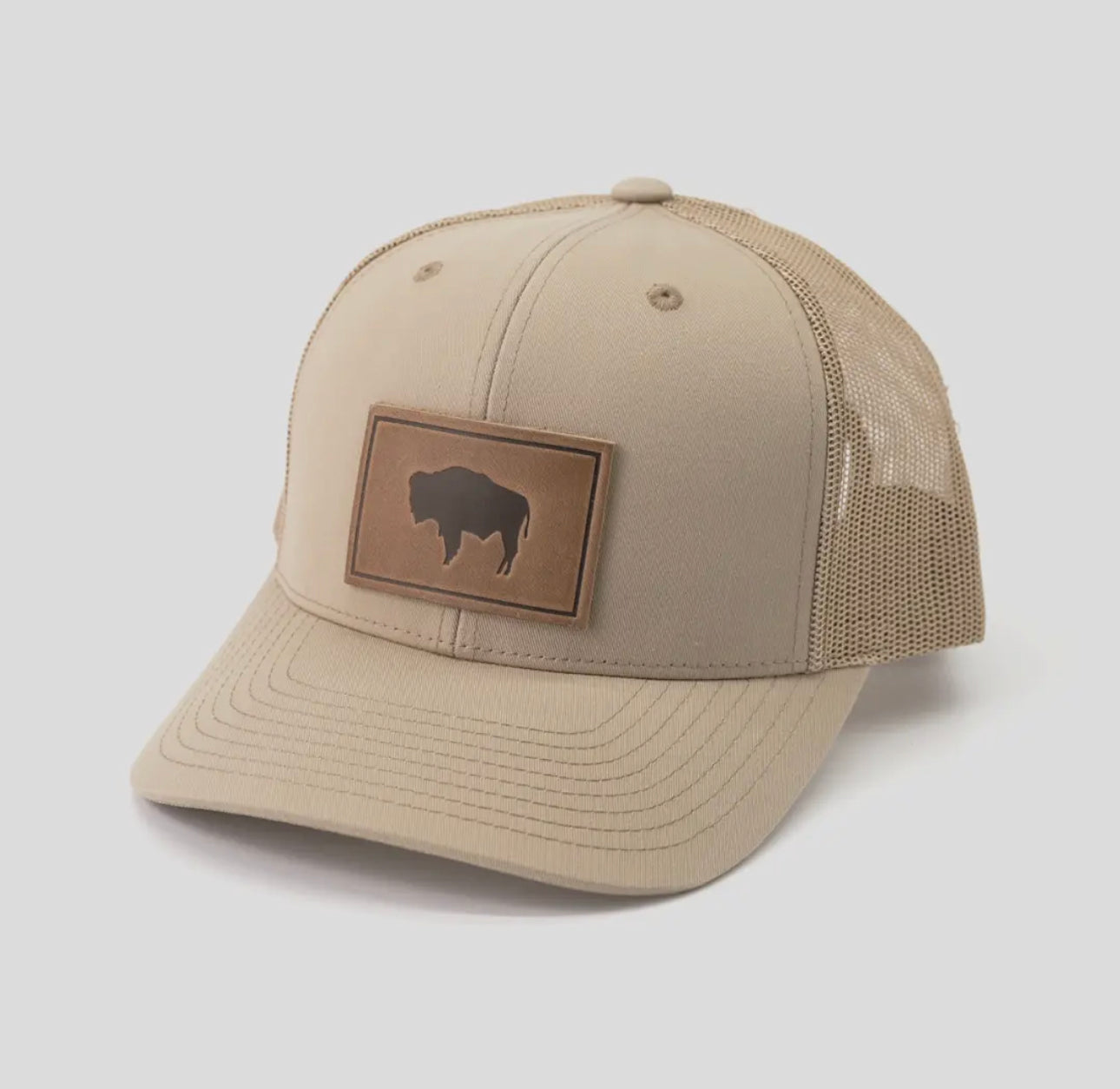 Buffalo Hat - Leather Patch Trucker Cap