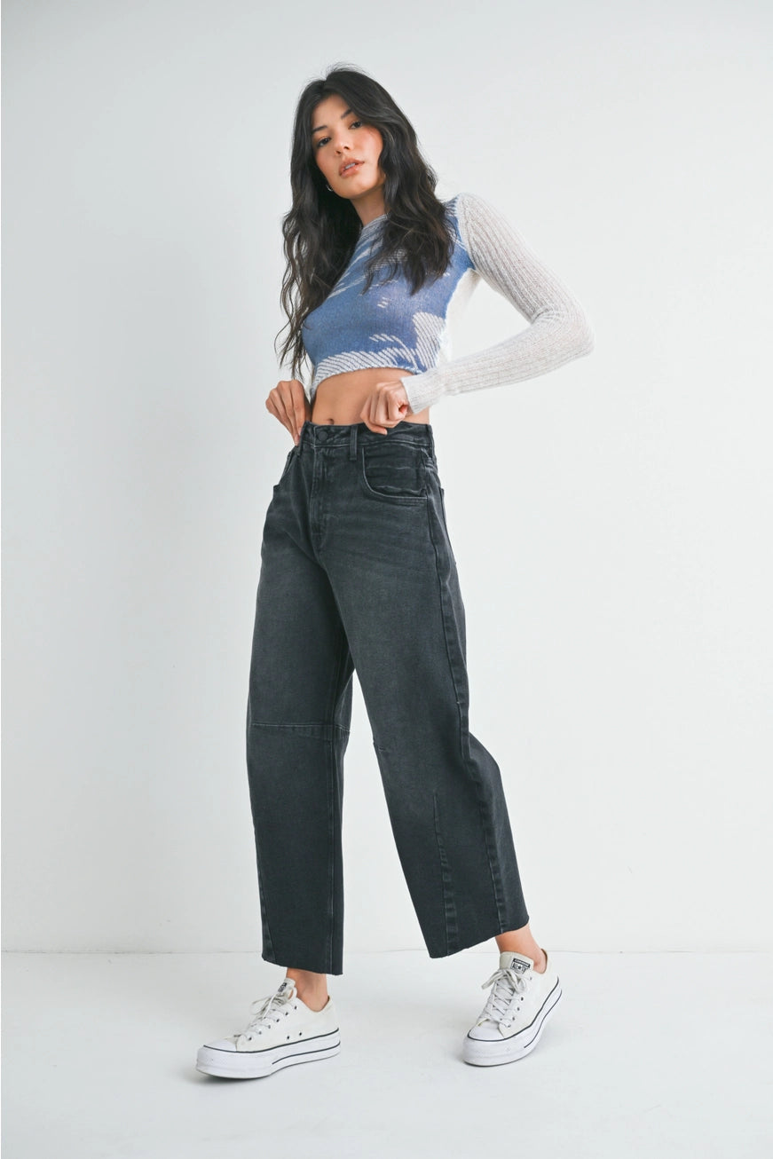 Masie Barrel Jeans- Charcoal