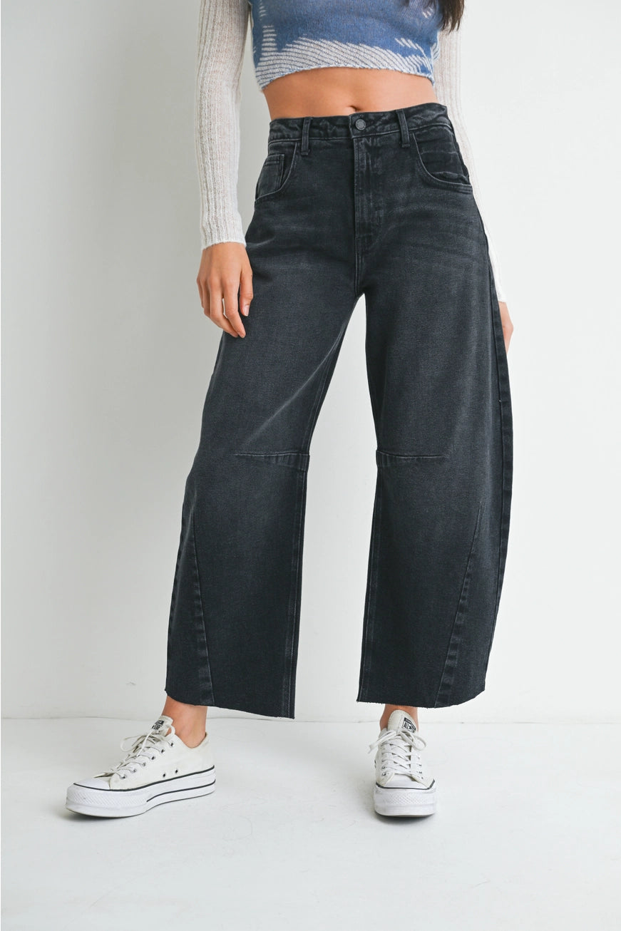 Masie Barrel Jeans- Charcoal