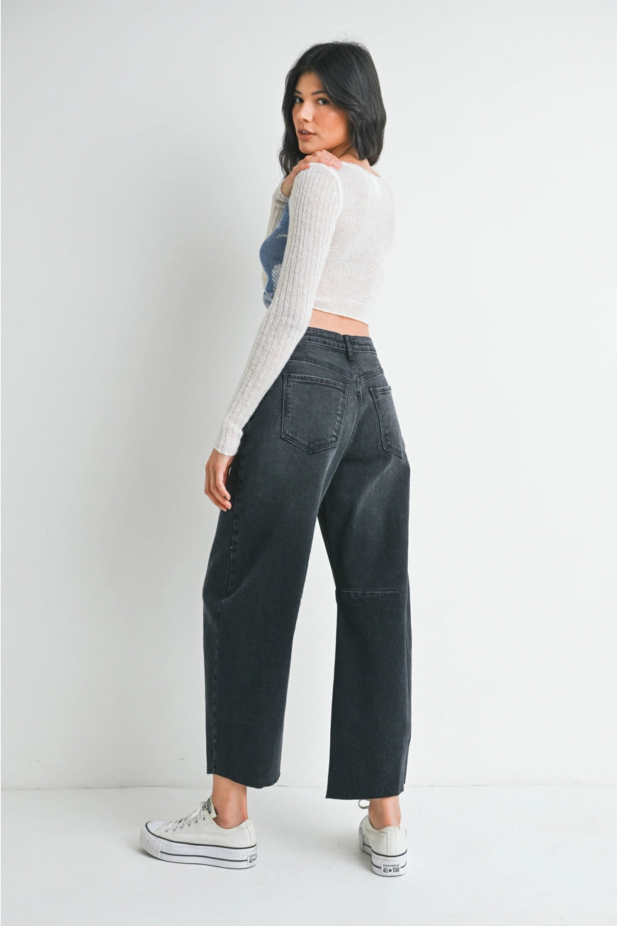 Masie Barrel Jeans- Charcoal