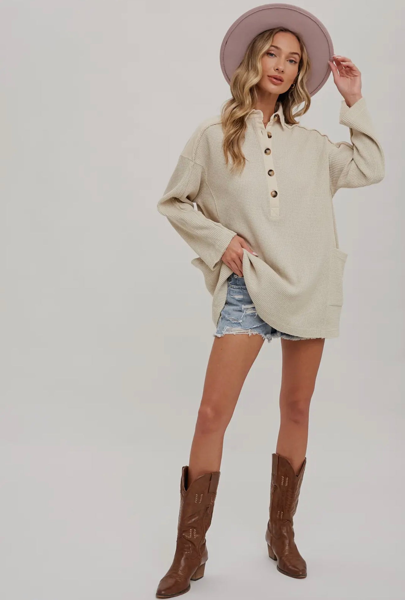 Thermal Henley Tunic