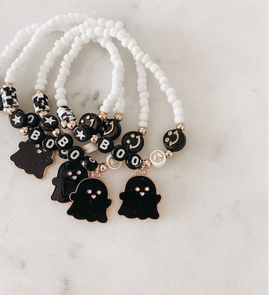 BOO Black Ghost- Bracelet -Spooky Season