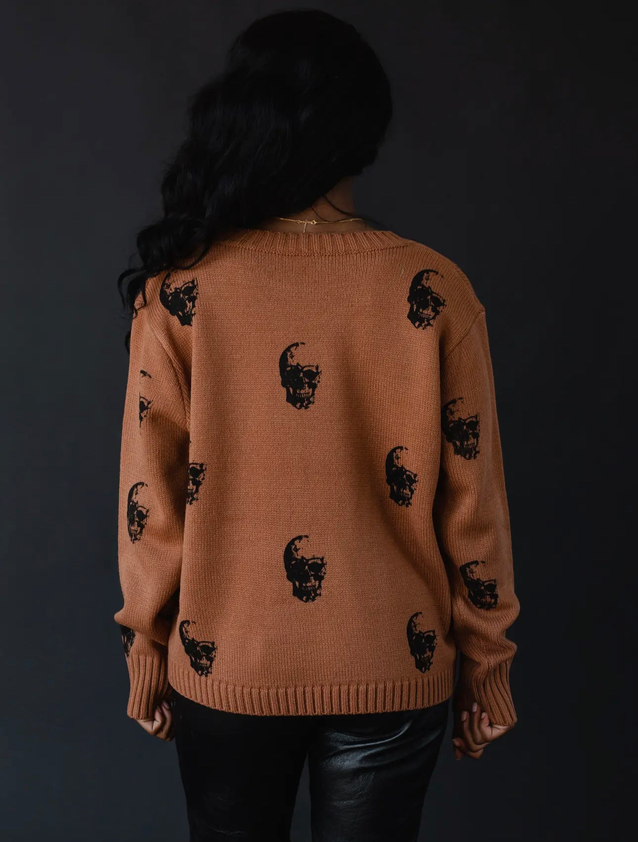 Skull Sweater- Brown