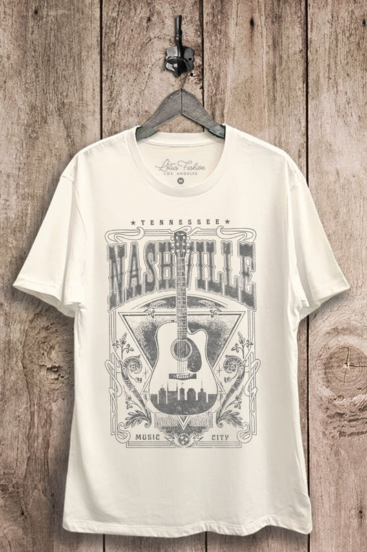 Nashville Graphic Top- Vintage White