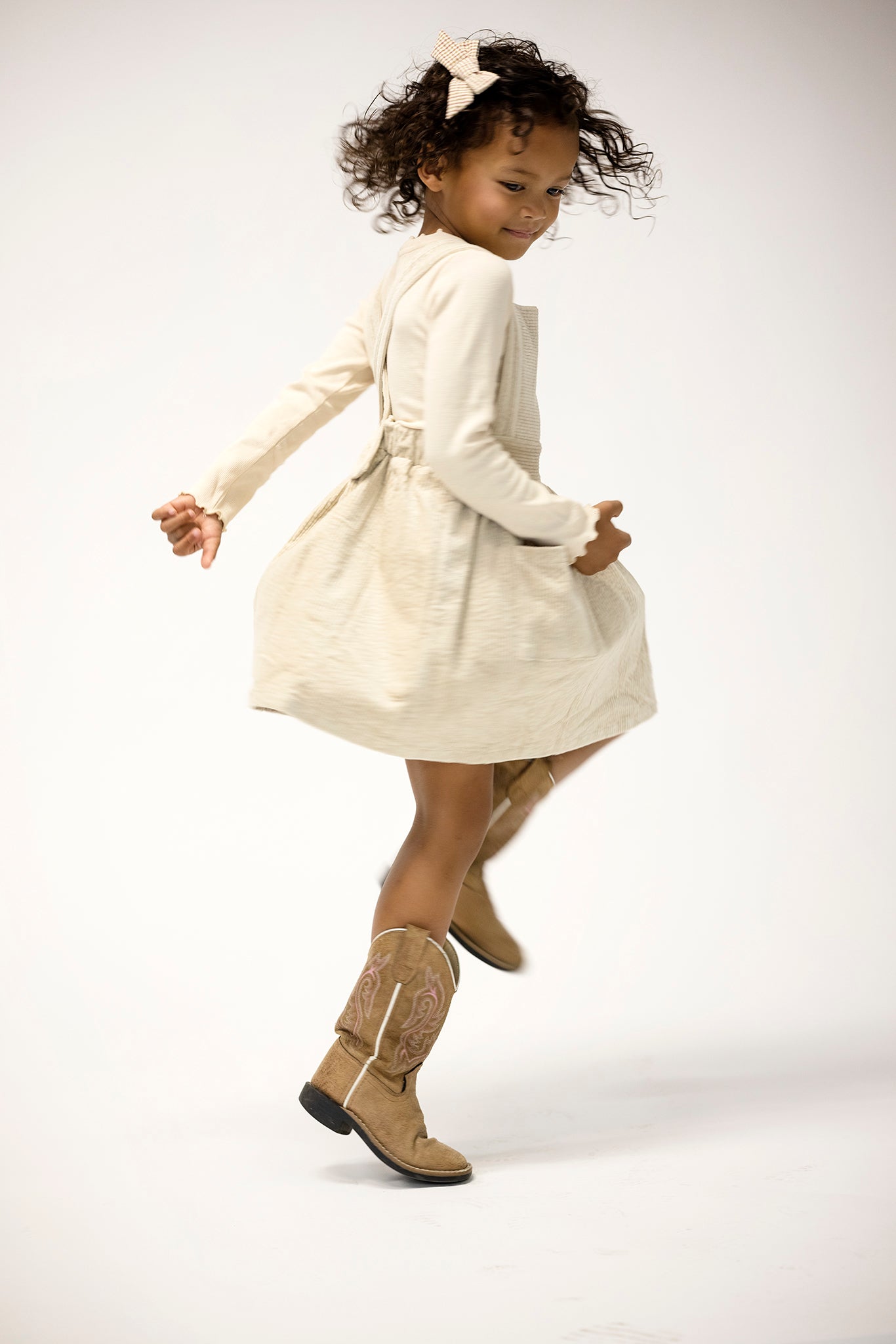 Hazel Pinafore Dress - Eggshell