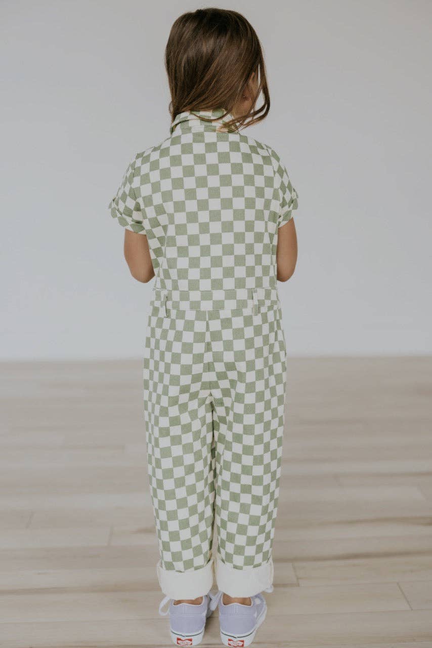 Halle Checkered Utility Jumpsuit