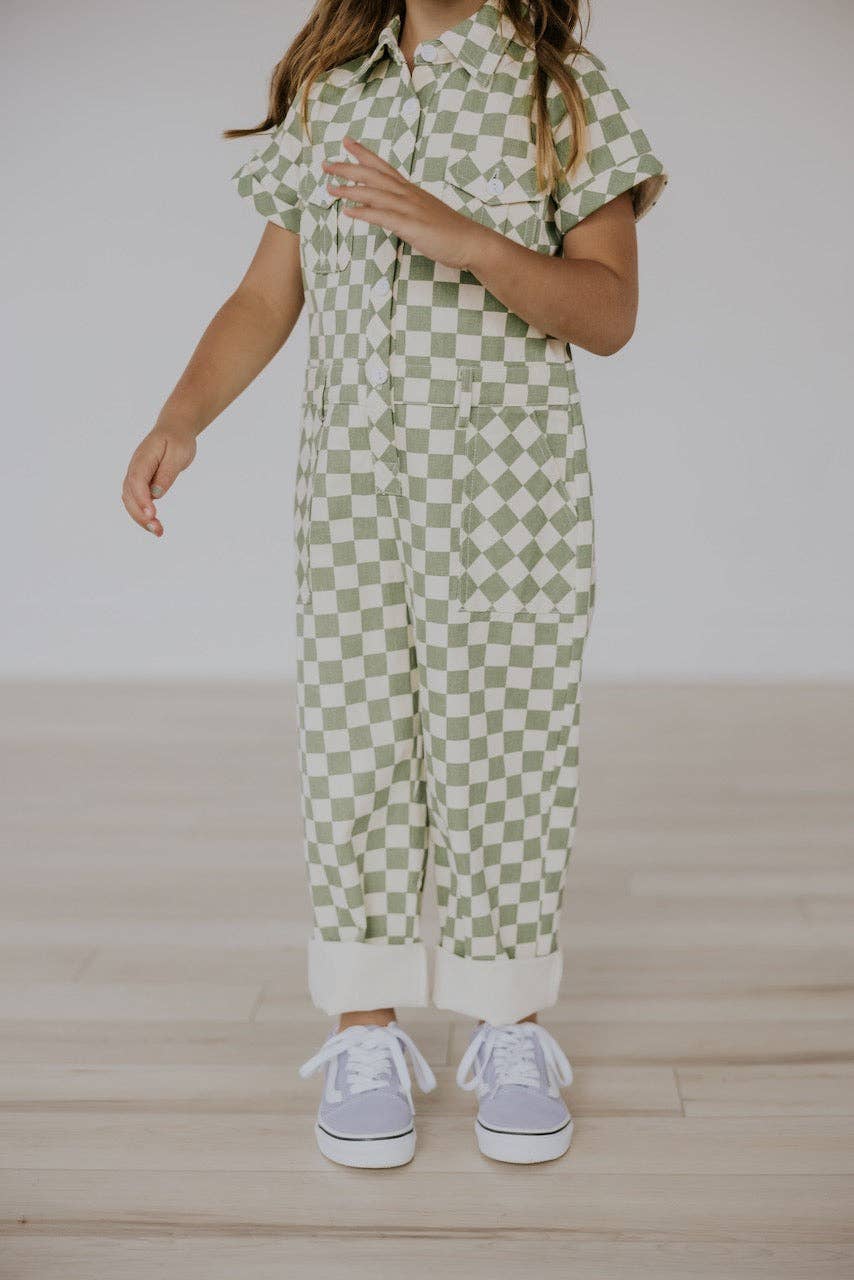 Halle Checkered Utility Jumpsuit