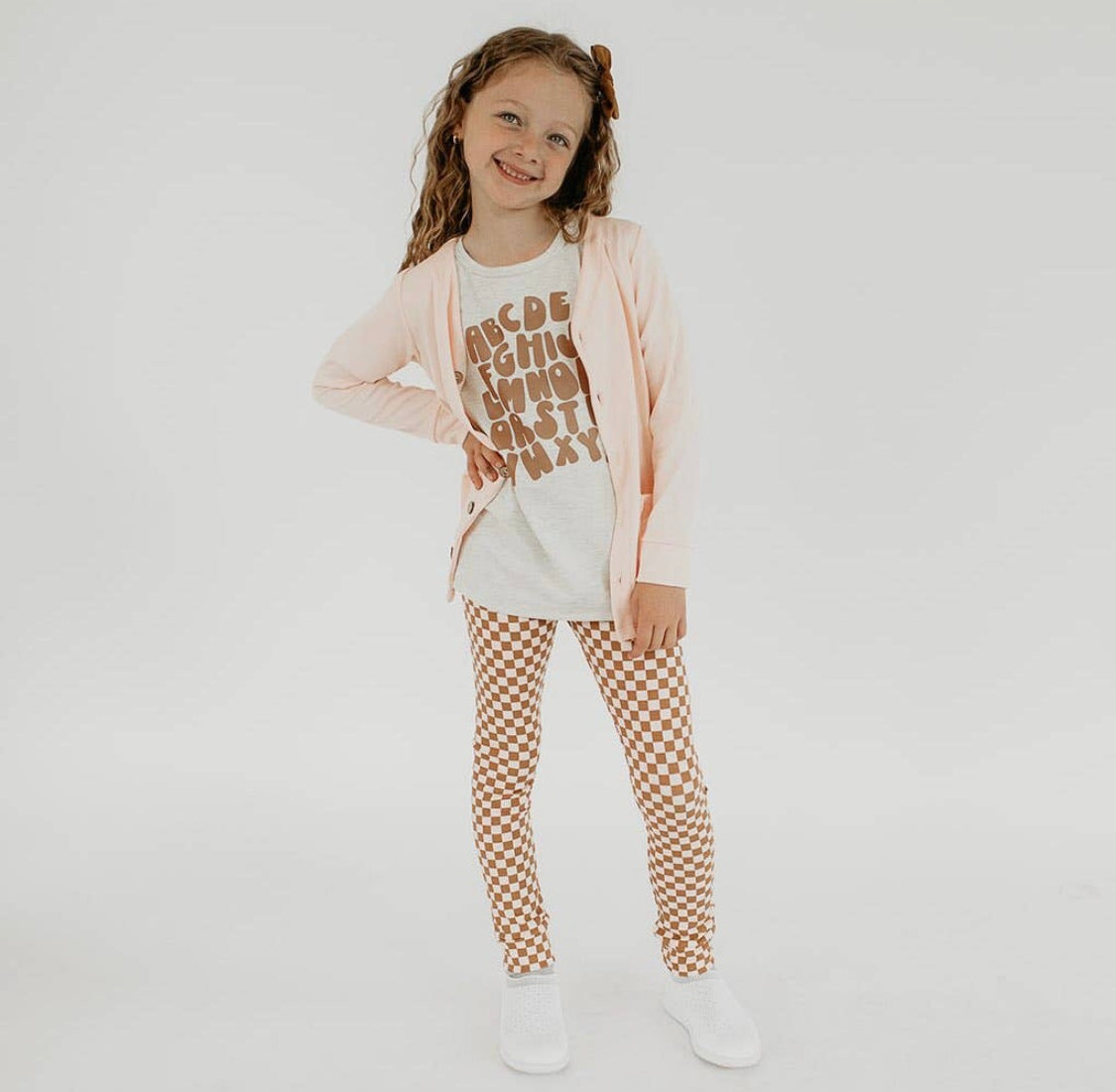 Hazel Blush Checkered Bamboo Leggings